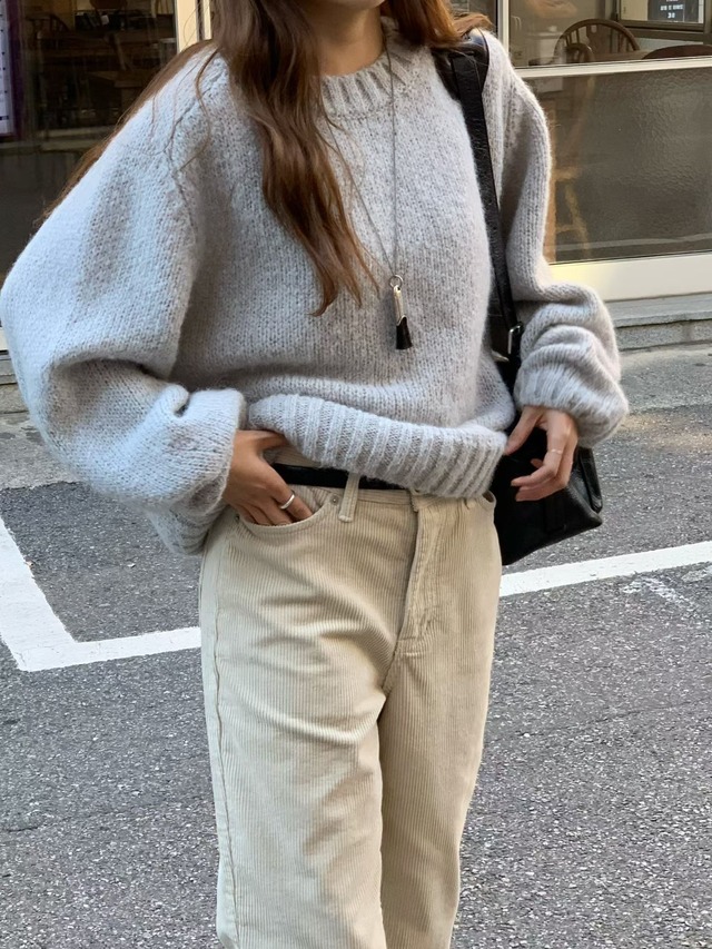 (予約) verveine / Balloon alpaca oversized pullover knit 3color