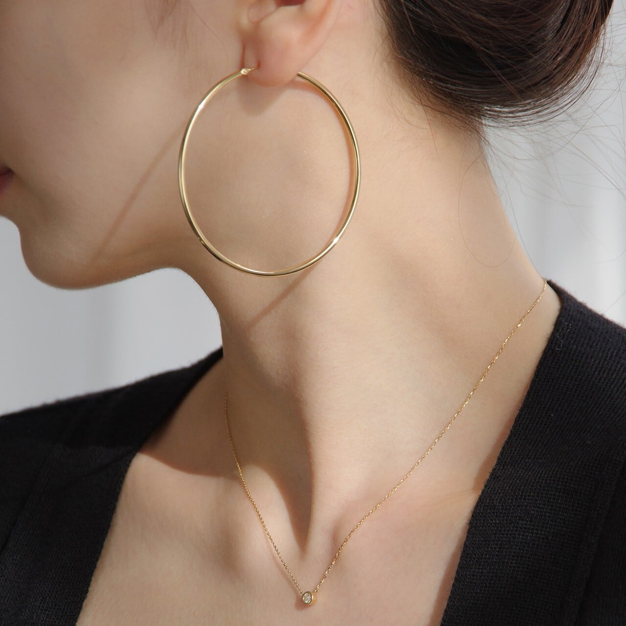 K18イエローゴールド 直径60mm フープピアス【MKY0008P1】 | MONICE/モニス