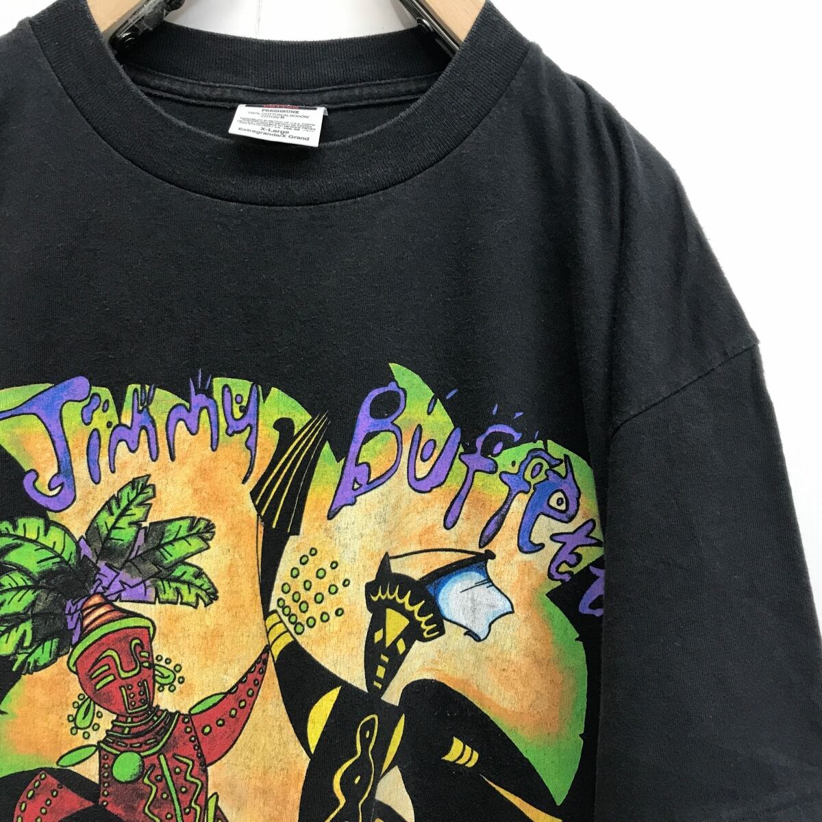 TULTEX 90年代 JIMMY BUFFETT 98' TOUR CREW Tシャツ ブラック バンドＴ ロックＴ XL 半袖