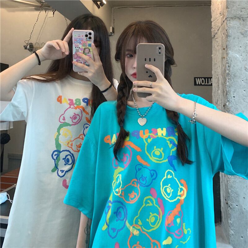 スタイルカジュアルサマープリントTシャツ レディースルーズ 大きめサイズ 夏物 ケッペル61378868638