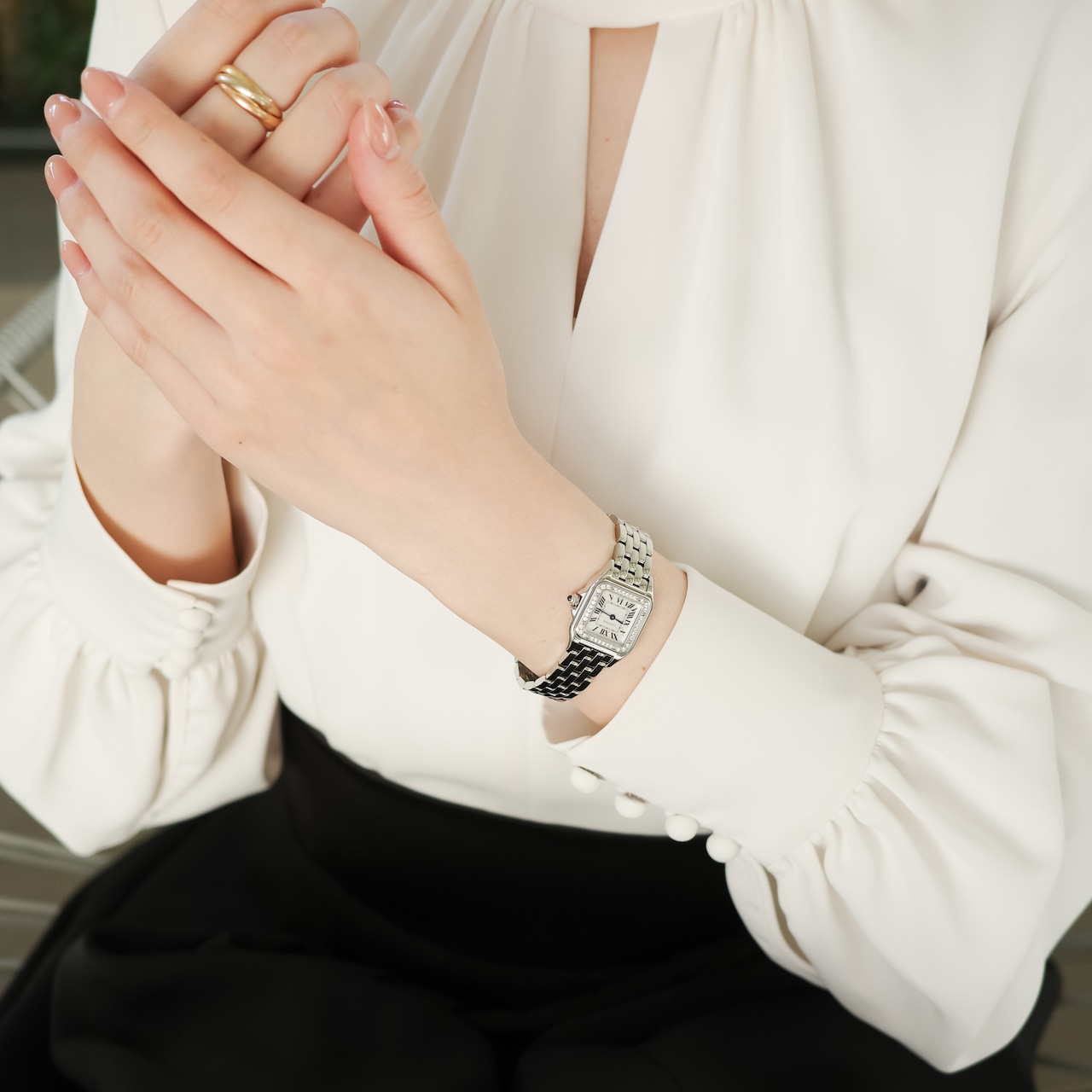 カルティエ パンテール SM ステンレス 純正ダイヤモンド