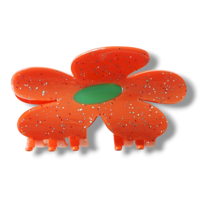 Flora Solo Clip / Orange glitter