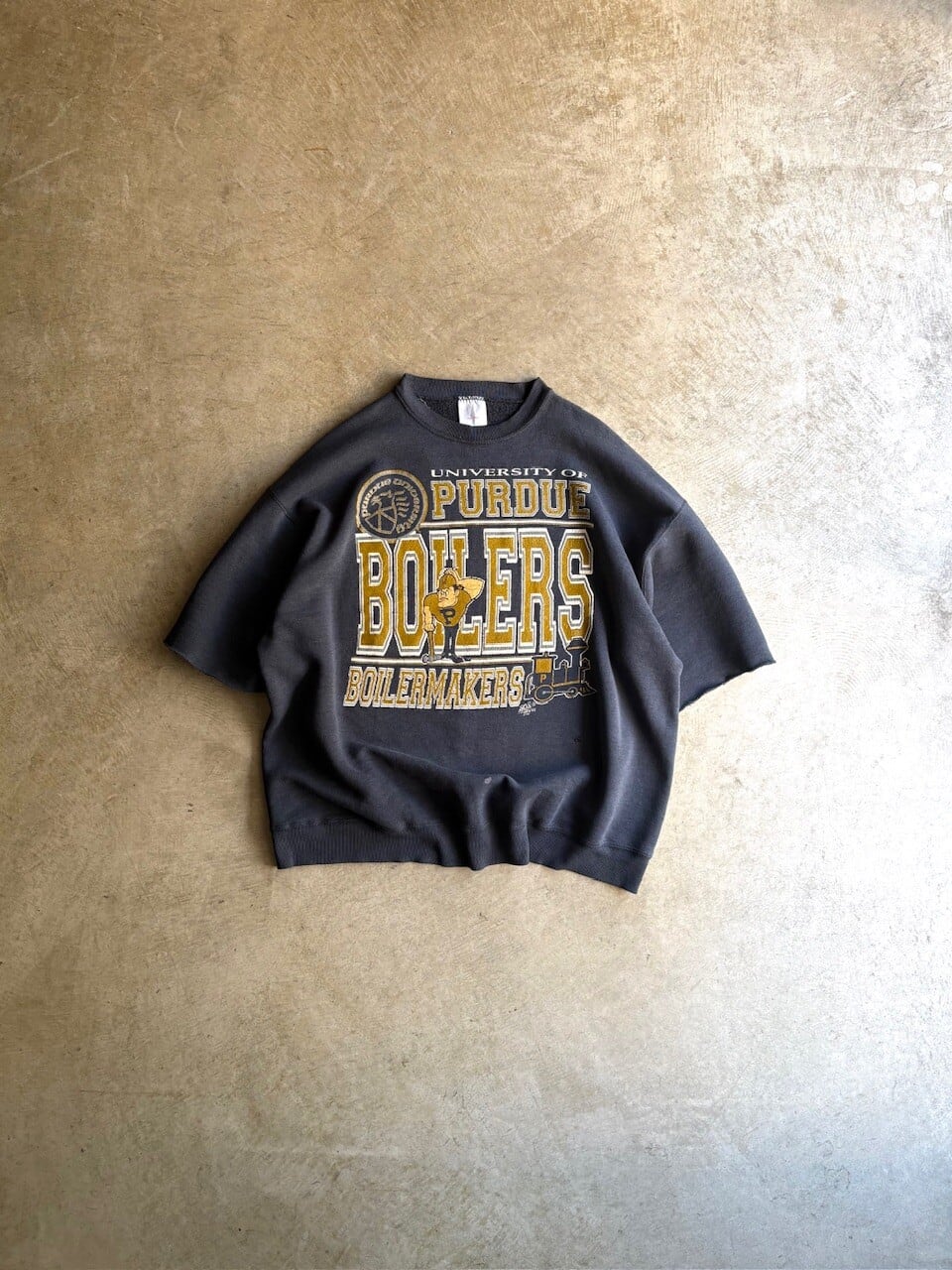USA製 90's Tultex CUTOFF S/S SWEAT SHIRTS “UNIVERSITY OF PURDUE BOILERS”