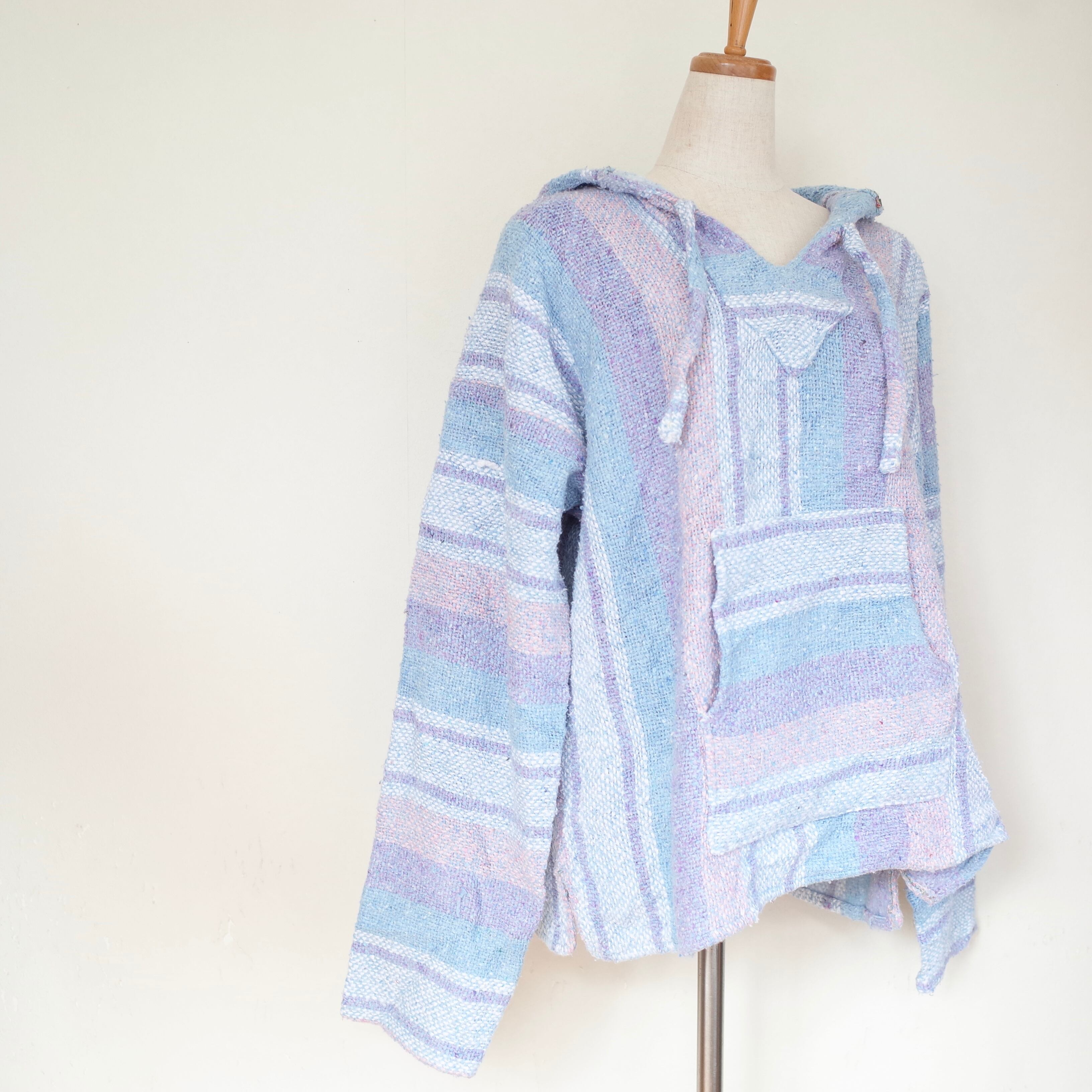 Mexican parka "light blue×pink"