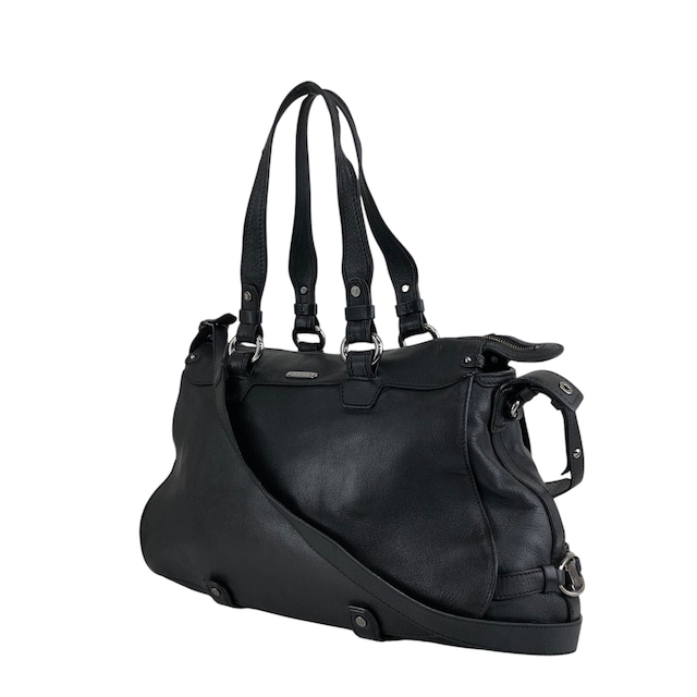 CELINE セリーヌ トリオンフ ハンドバッグ ショルダーバッグ 2way ブラック プレートロゴ レザー vintage ヴィンテージ オールド 4xt5x6