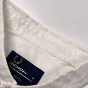 FRED PERRY フレッドペリー SLIM FIT ワンポント BD ボタンダウン 半袖シャツ M/ホワイト メンズ