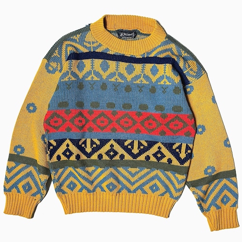 Vintage 80's【La Venture】Patterned Knit Sweater