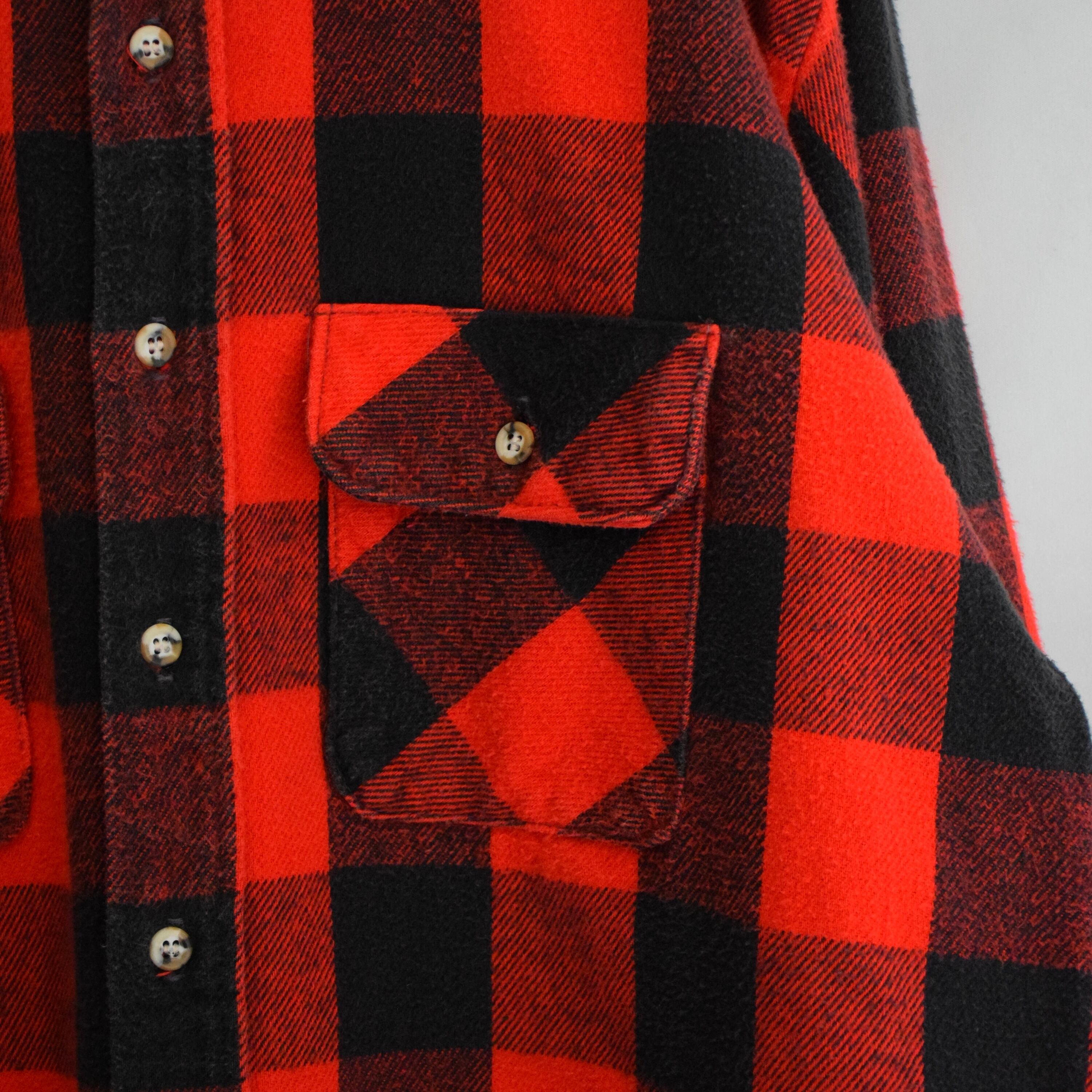 90's FIVE BROTHER ヘビーフランネルシャツ メンズ L-TALL レッド