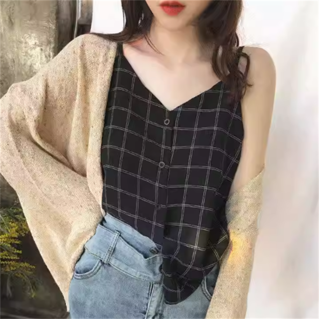 【送料無料】 トップス 3色 キャミソール プルオーバー Vネック Aライン フレア ロング丈 薄手生地 かわいい 大人可愛い 大人女子 こなれ感 シンプル チェック柄 カジュアル 大人 上品 おしゃれ お洒落 ラフ コンサバ ガーリー 格子柄 夏 20代 30代 40代 レディース 女性 デート お出かけ お茶会 女子会 休日 演奏会 授業参観 着回し プチプライス カラバリ デイリーユース 普段使い オルチャン 韓国系 ファッション ノースリーブ ボタン 定番アイテム 着痩せ インスタ映え