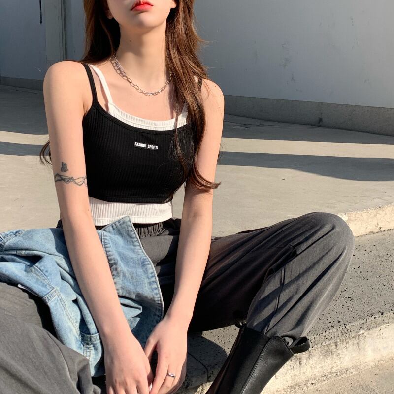 ニットサマーショートトップス シャツ 夏物 ブラックストロベリース56388228481