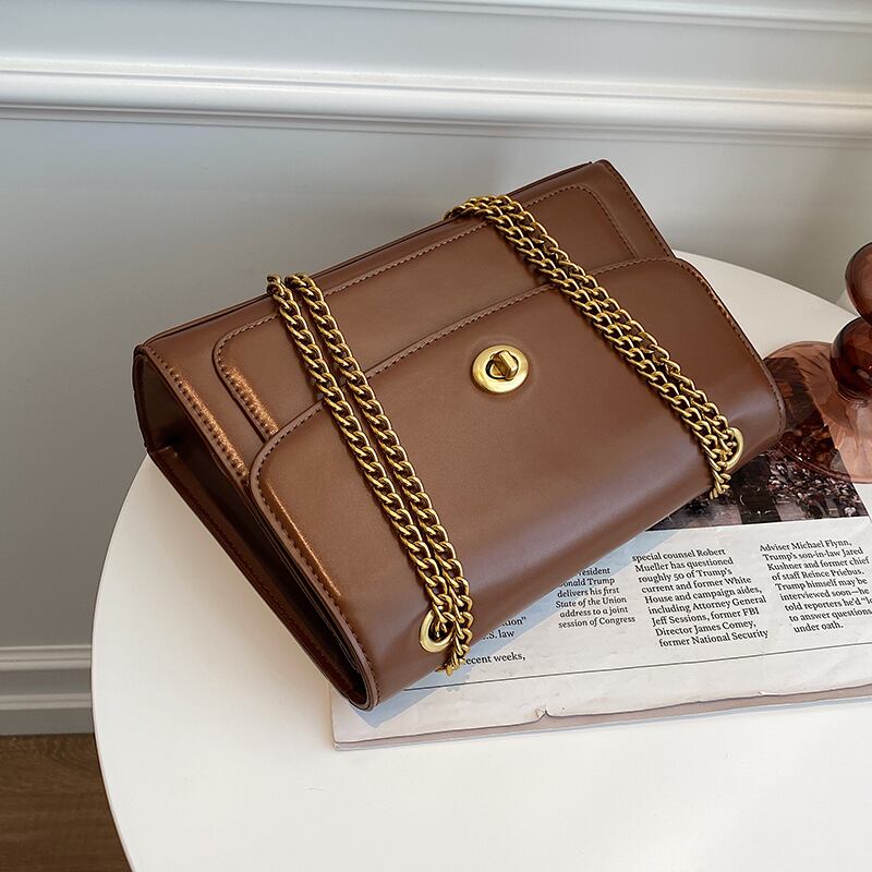 チェーン オータムウィンター 秋物 冬物 スクウェア メッセンジャーバッグ 手作りハンドバック78097840376