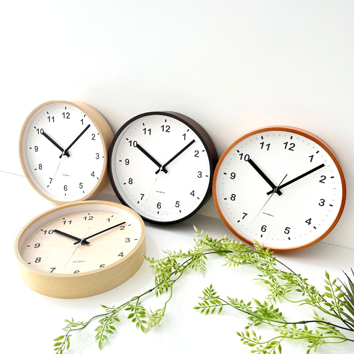 KATOMOKU plywood clock シナ文字盤 km-34M | 加藤木工株式会社 online