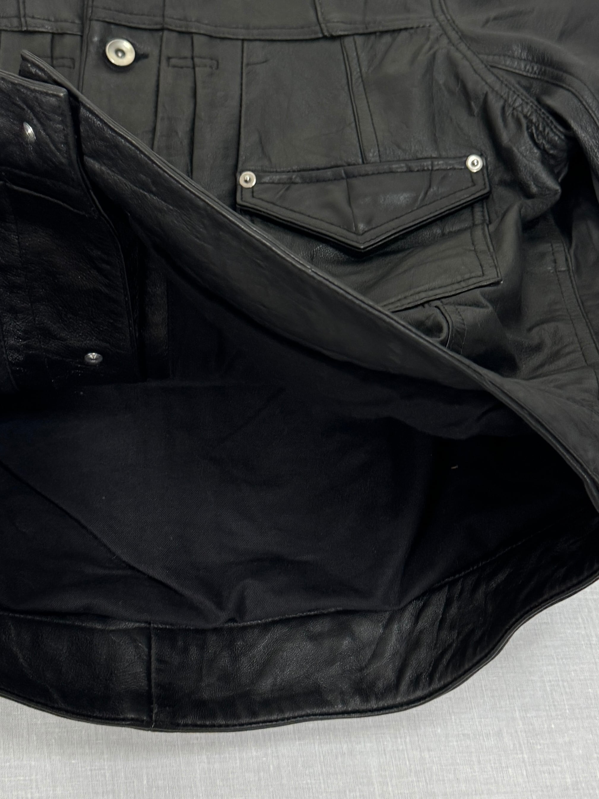 3POCKET 1st LEATHER JKT (Silver Button) | yoused