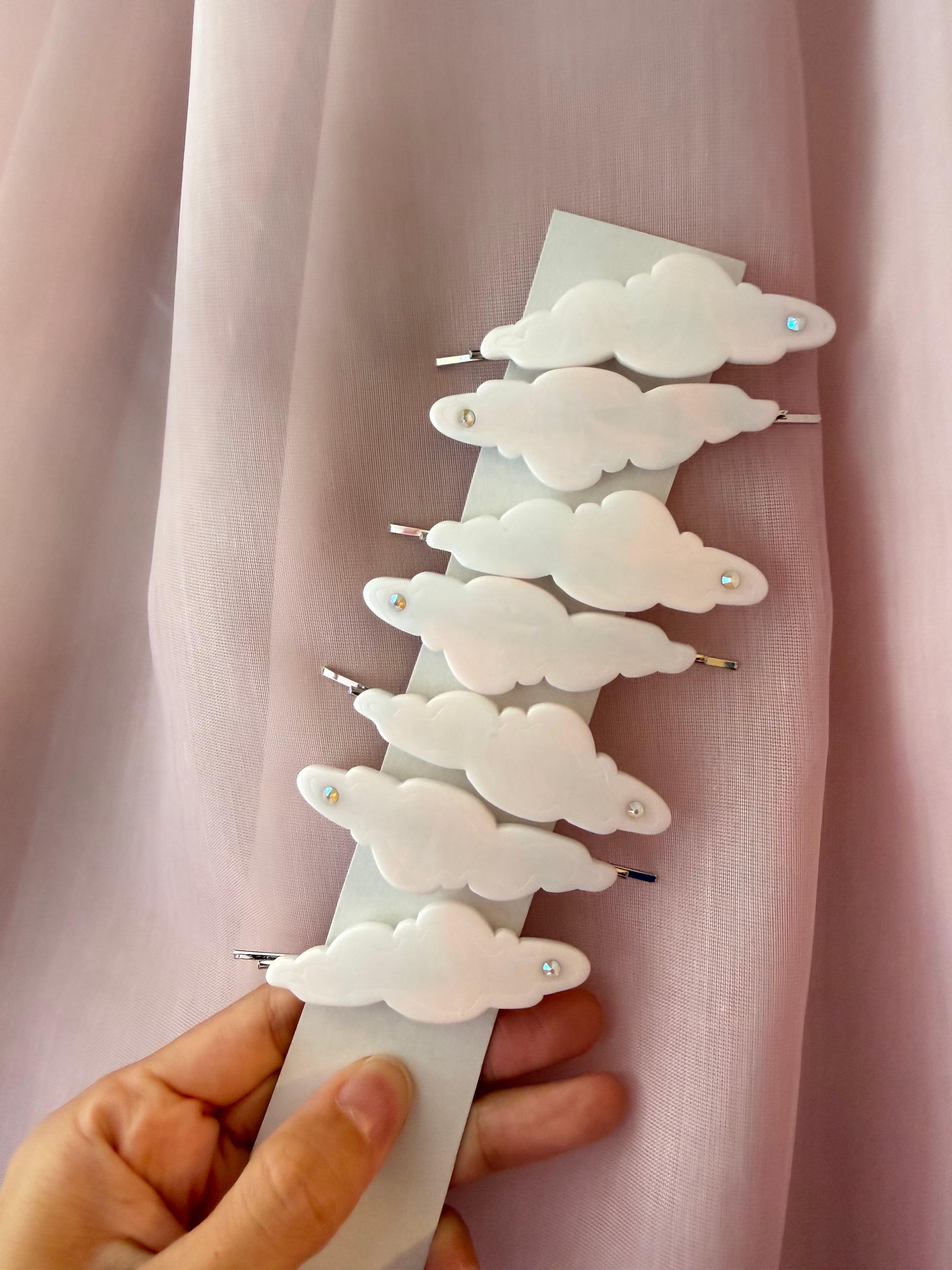 雲ヘアピン- pink cloud-