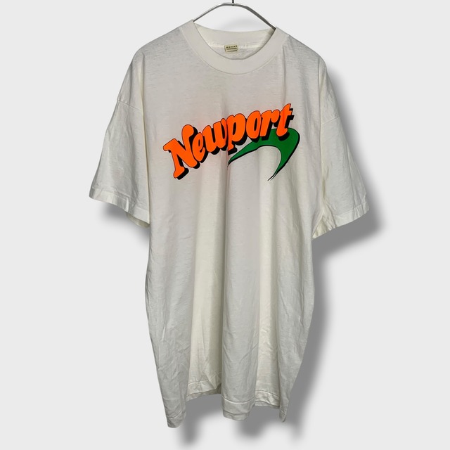 80s Newport ニューポート タバコ銘柄 プリントTシャツ 白 XL