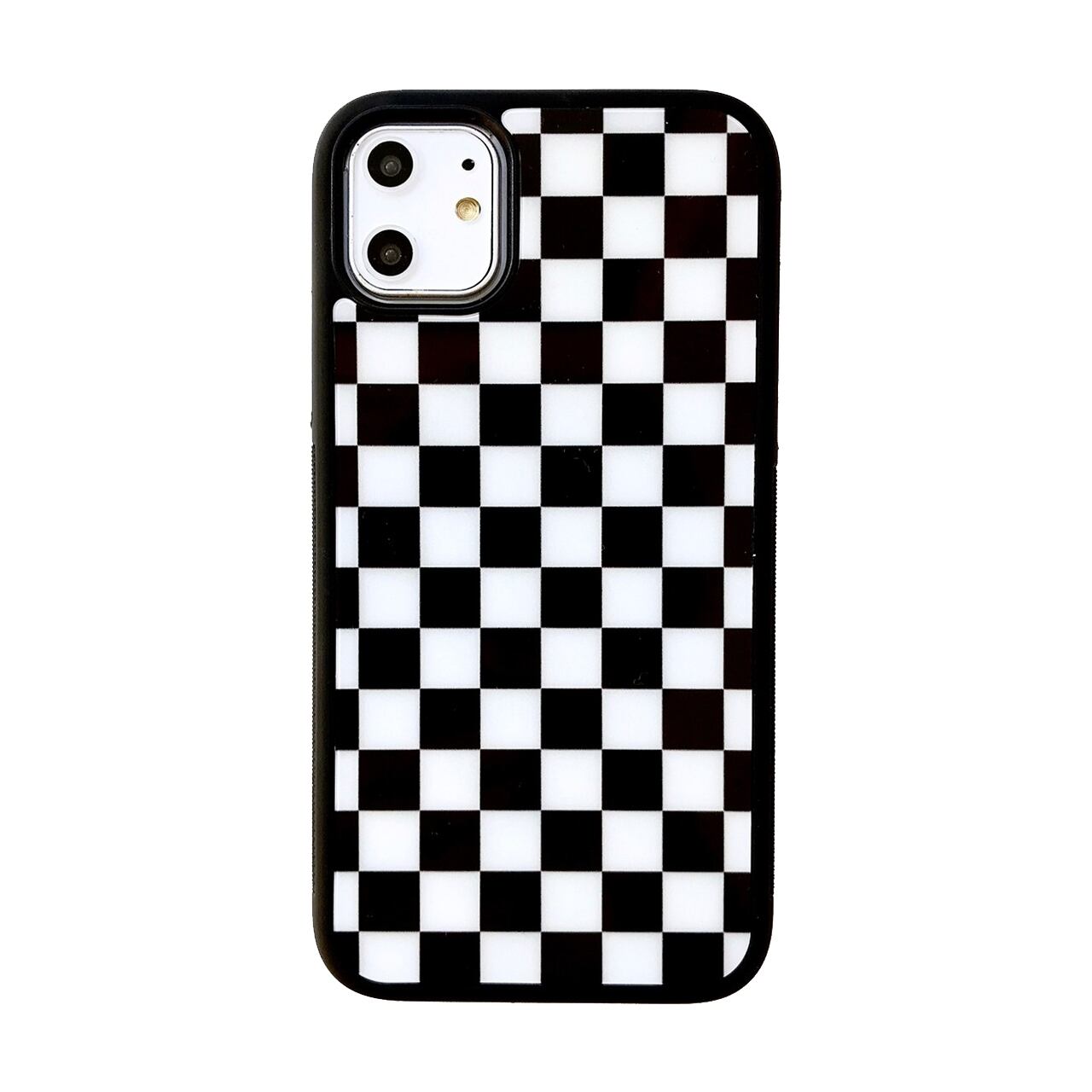 即納 ブロックチェック柄 Iphoneケース 黒白 カジュアル Gina Califolnia Shop