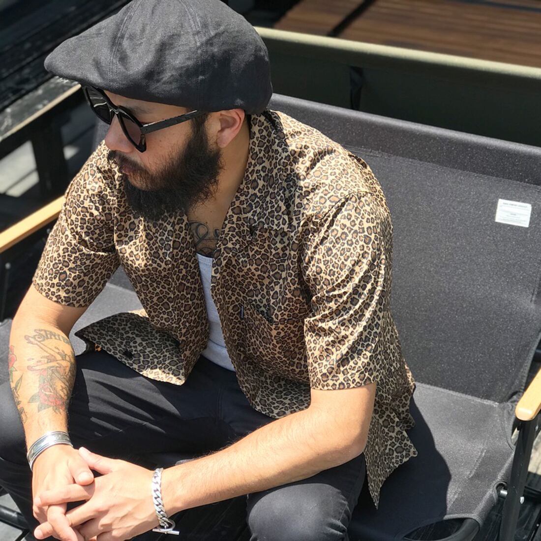 CAPTAINS HELM #LEOPARD PRINT OPEN WIDE S/S SHIRTS | BLUE VALENTINE