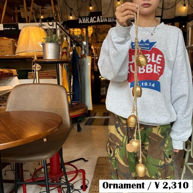 India Iron and jute bell L　インド　アイアン&ジュートベル　L　オーナメント　5連　ロング　飾り　窓際　クリスマス　装飾