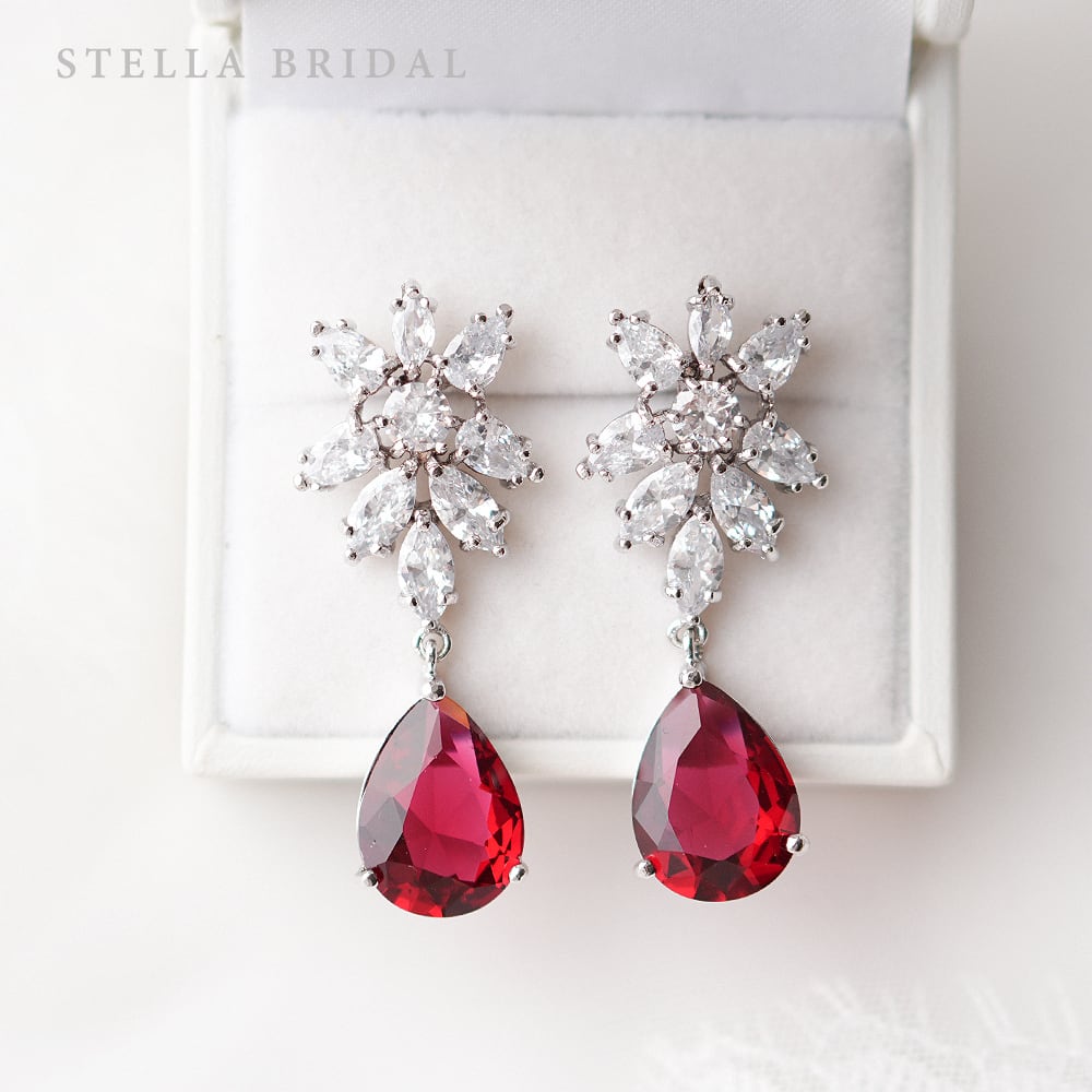 キュービックジルコニア ブライダルイヤリングorピアス ジュディット