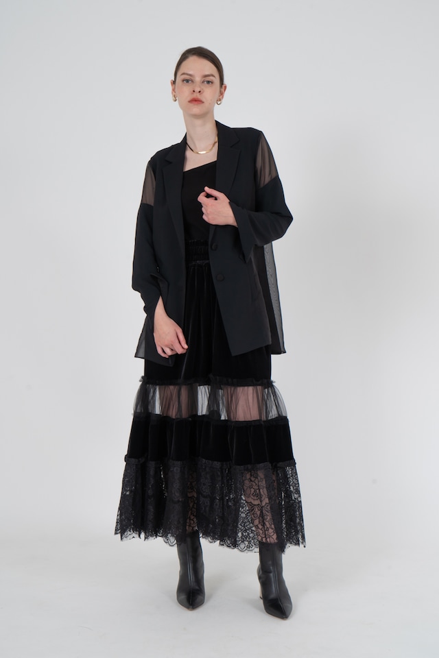 VELOR ×　RACE SEE- THROUGH SKIRT