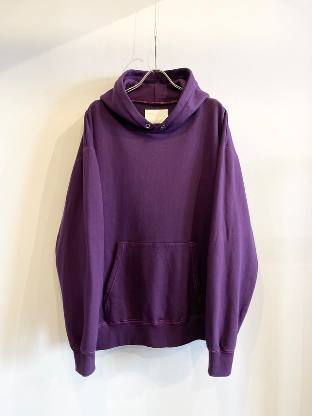 TrAnsference loose fit sweat hoodie - dark berry garment dyed effect