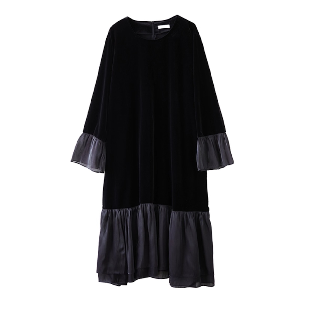 ベロア調 コントラスト ワンピース 60057