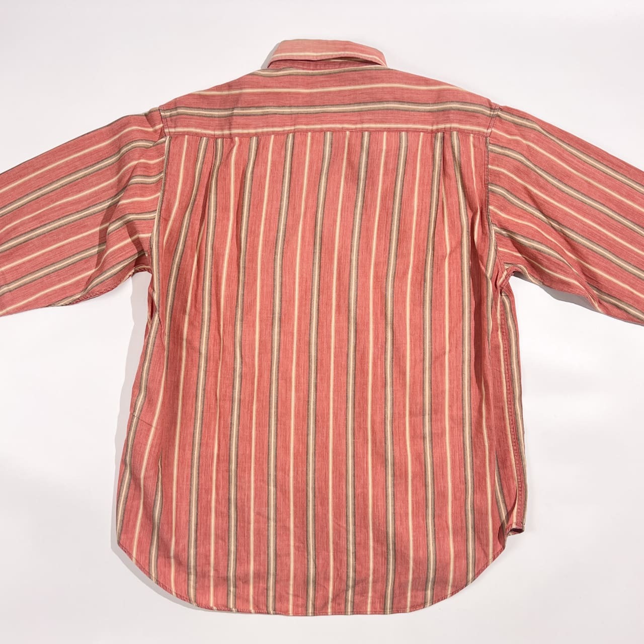 Crocodile クロコダイル ストライプ BD ボタンダウン 長袖シャツ M/ピンク系 メンズ