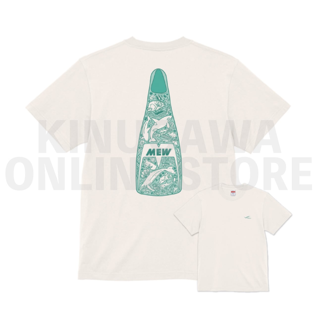 【OnlineStore限定】Fin Artist YURIE × GULL コラボTシャツ　″ ターコイズ ”
