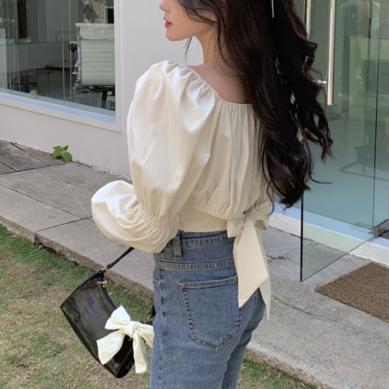 バックリボンブラウス LK773