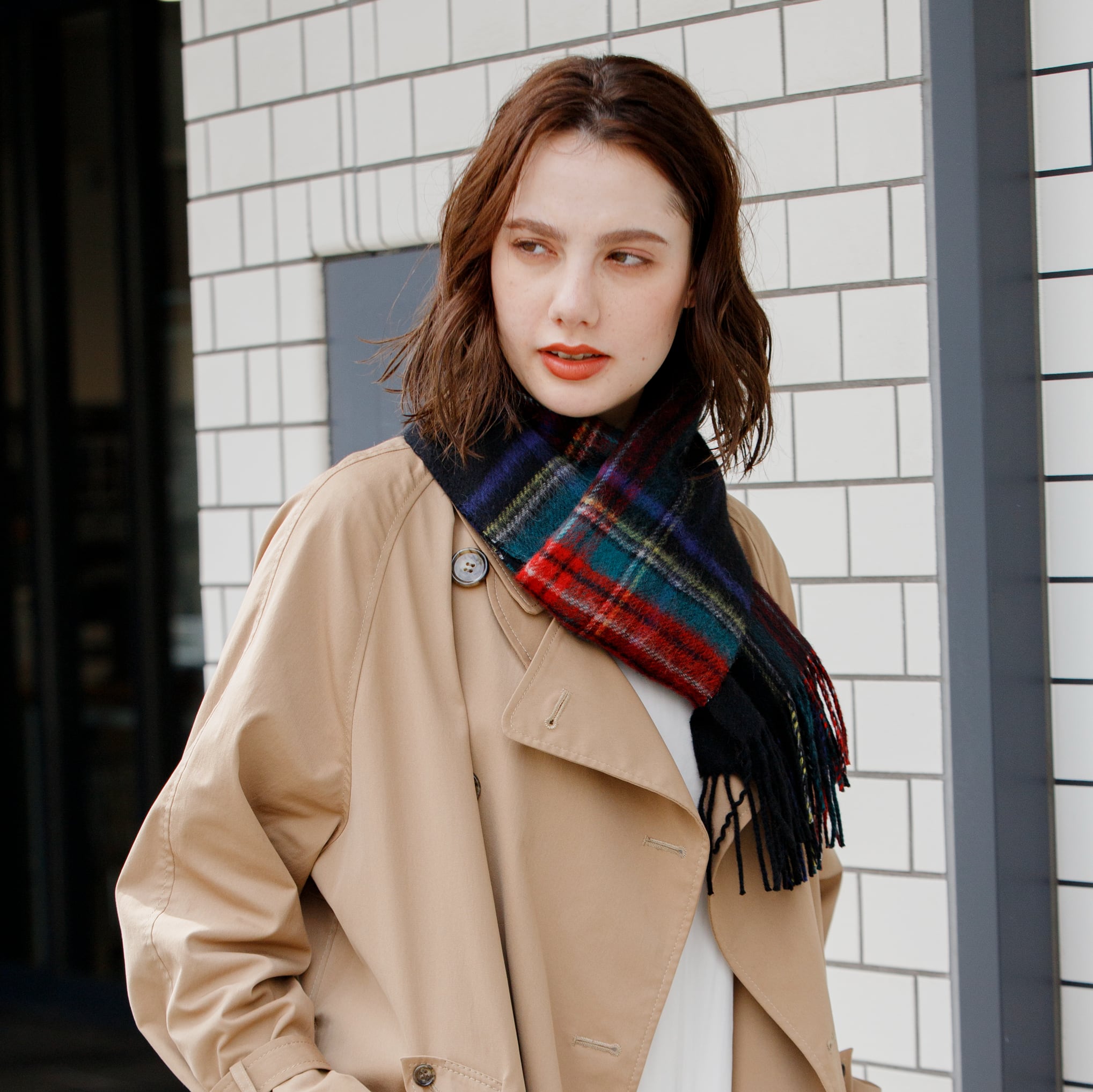 BURBERRY】マフラー☆カシミア100％☆黒☆チェック☆