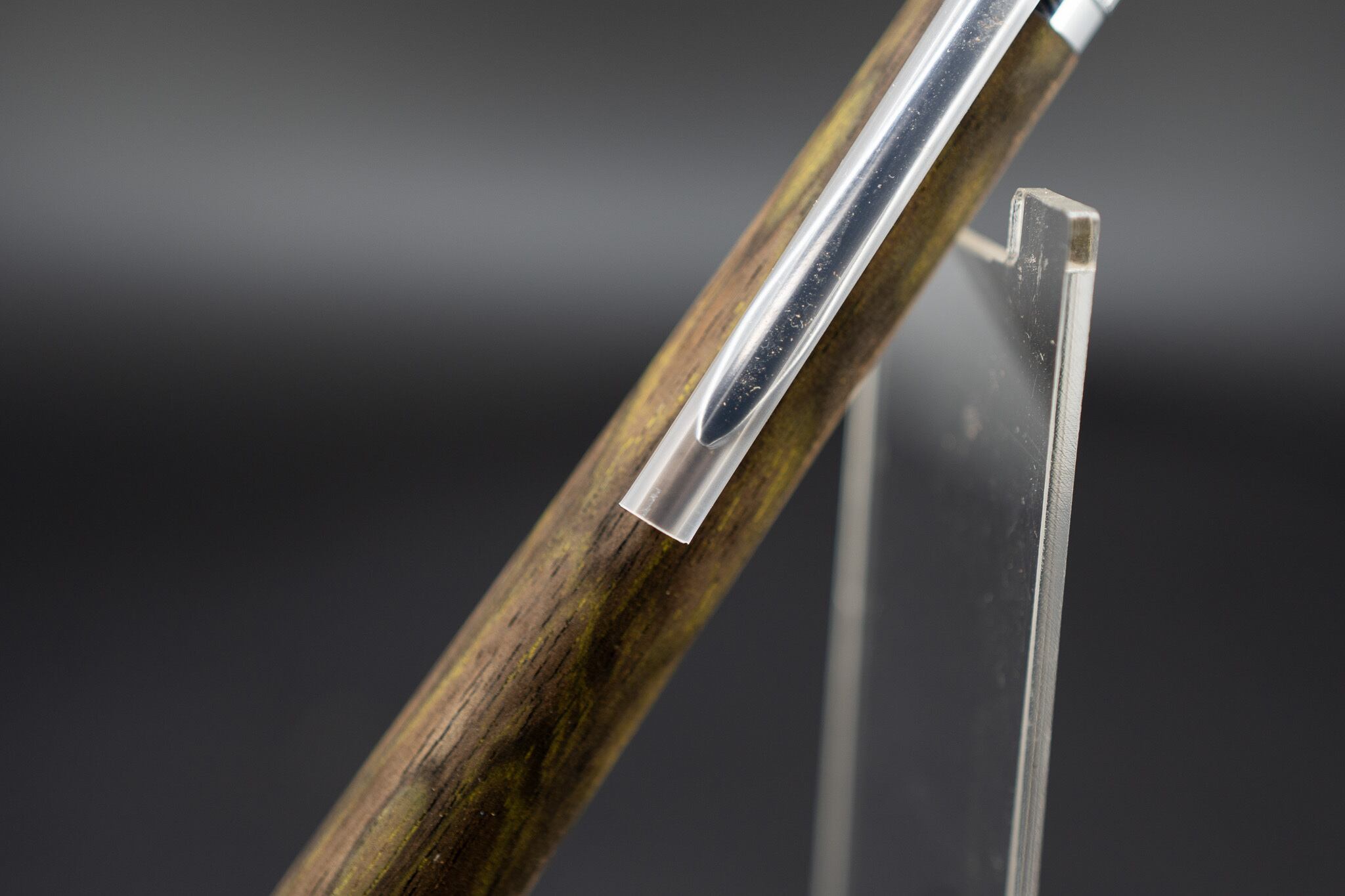 【魅惑の黒い紋様】黒柿 孔雀杢 極上 ④ silver MP