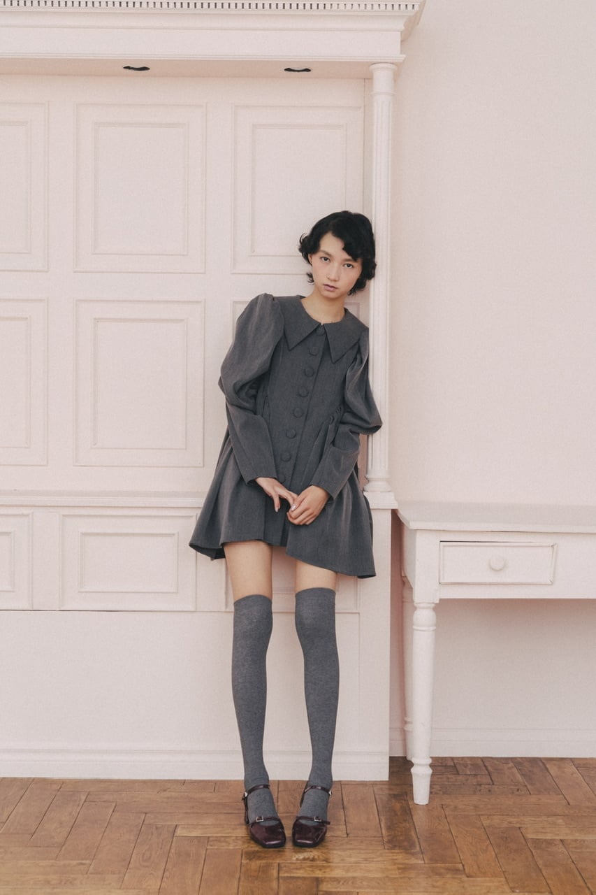 グランドカラーワンピース　GRAY