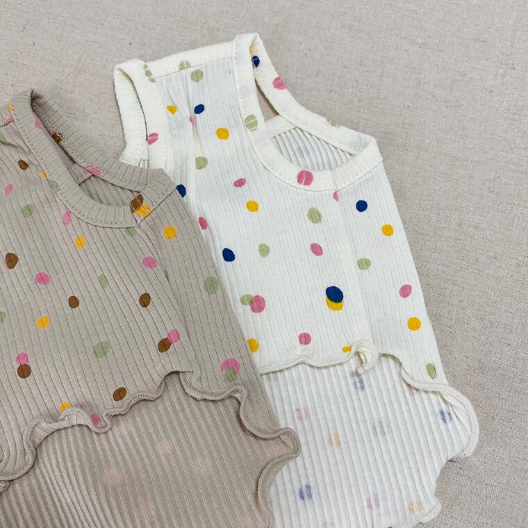 【SALE】 mini dot top S ~ XL 2color / 犬服 春夏 新作 Tシャツ ドッグウェア シンプル 袖なし 小型犬 中型犬 トップス 涼しい タンクトップ