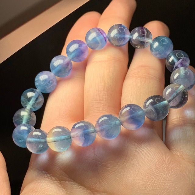 5.スカイブルーメイン♪グラデーションフローライトブレスレット