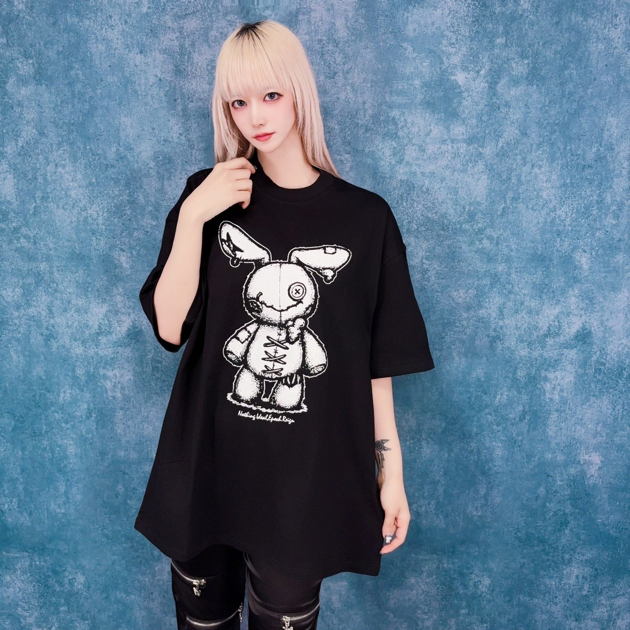 STITCHED NIER BLACK COTTON CUTSEW | NIER CLOTHING