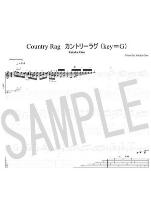 「Country Rag」 カントリーラグ （key＝G）オリジナルTAB