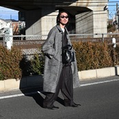 INTERIM / DOUBLE SIDED JACQUARD TWEED DEADSTOCK HYPER BIG HUNTING OVER COAT