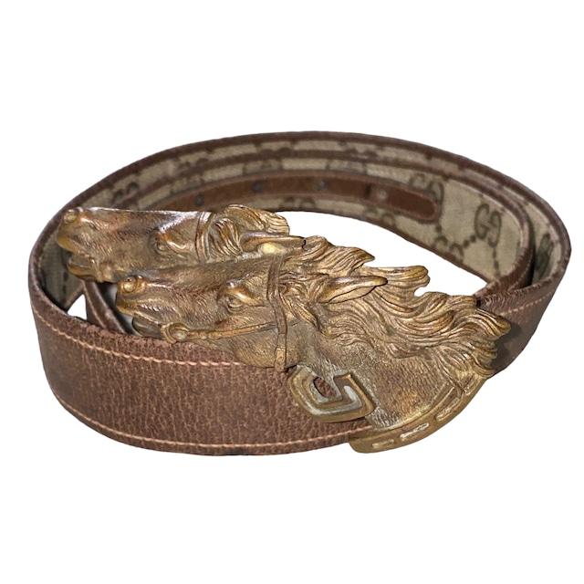 vintage GUCCI horse head buckle belt