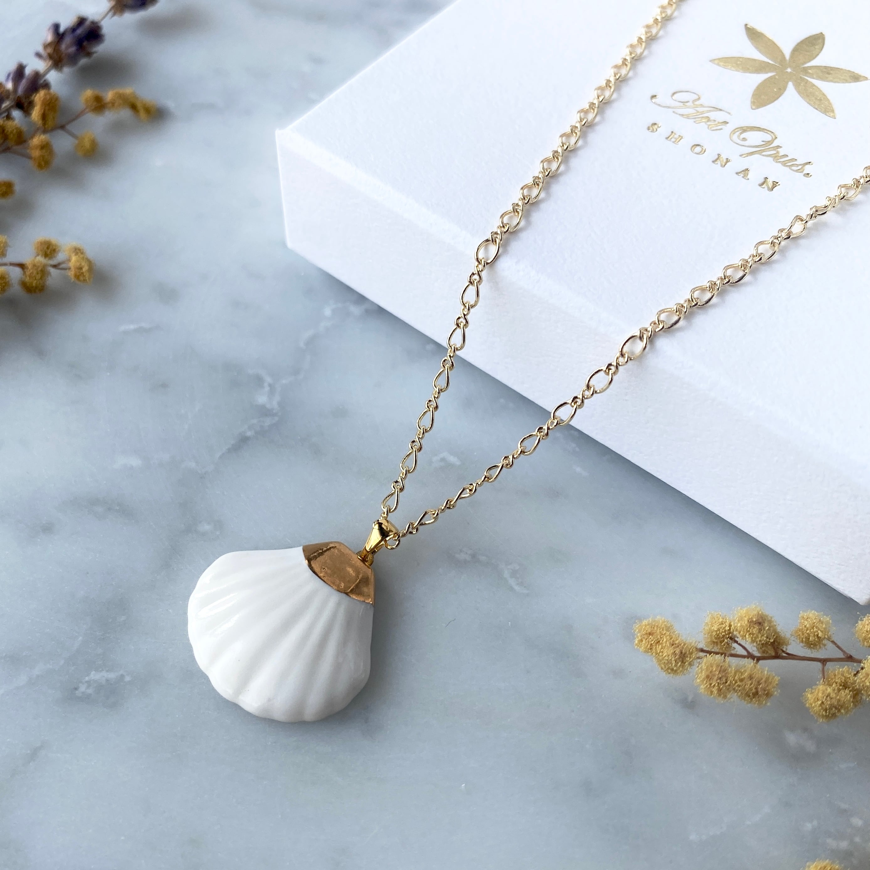 ネックレス Shell / シェル ホワイト｜陶磁器 アクセサリー湘南 ギフト
