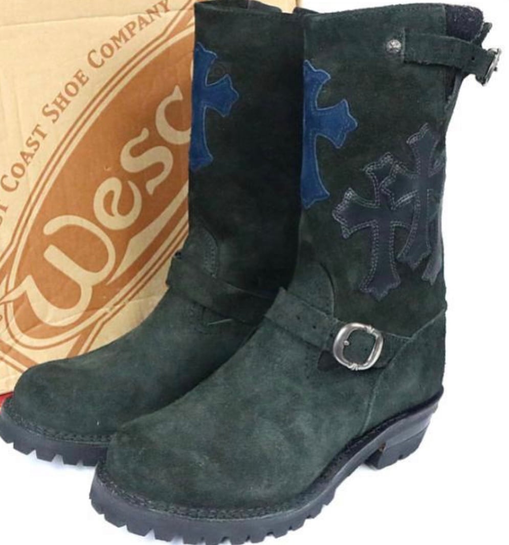 CHROME HEARTS クロムハーツ ウエスコ カスタムボス クロスパッチ エンジニアブーツ