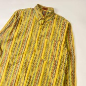イタリア製 MISSONI ミッソーニ ストライプ 総柄 BD ボタンダウン 長袖シャツ 46/マルチ メンズ
