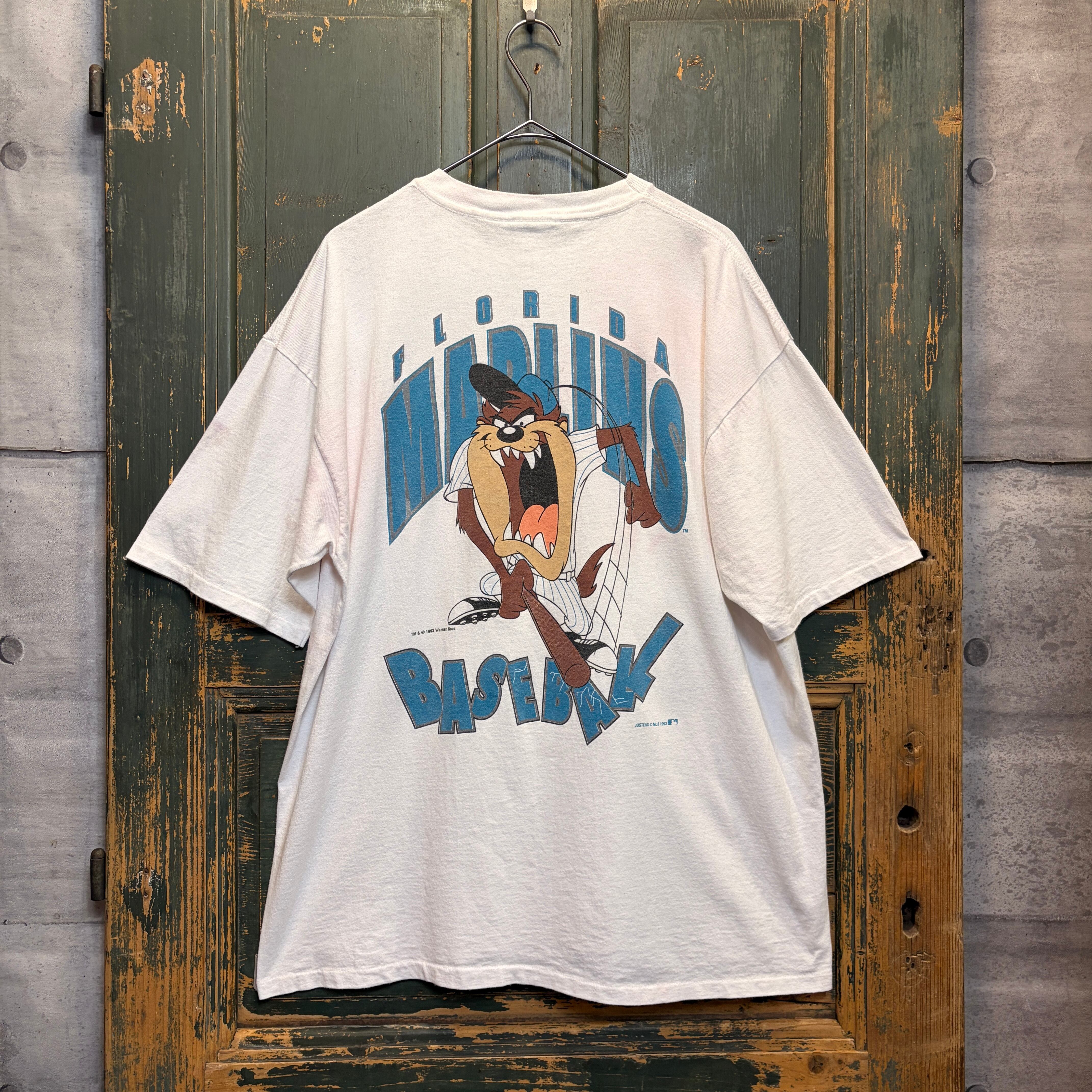1990s Vintage MLB Marlins × Tasmanian devil T-shirt