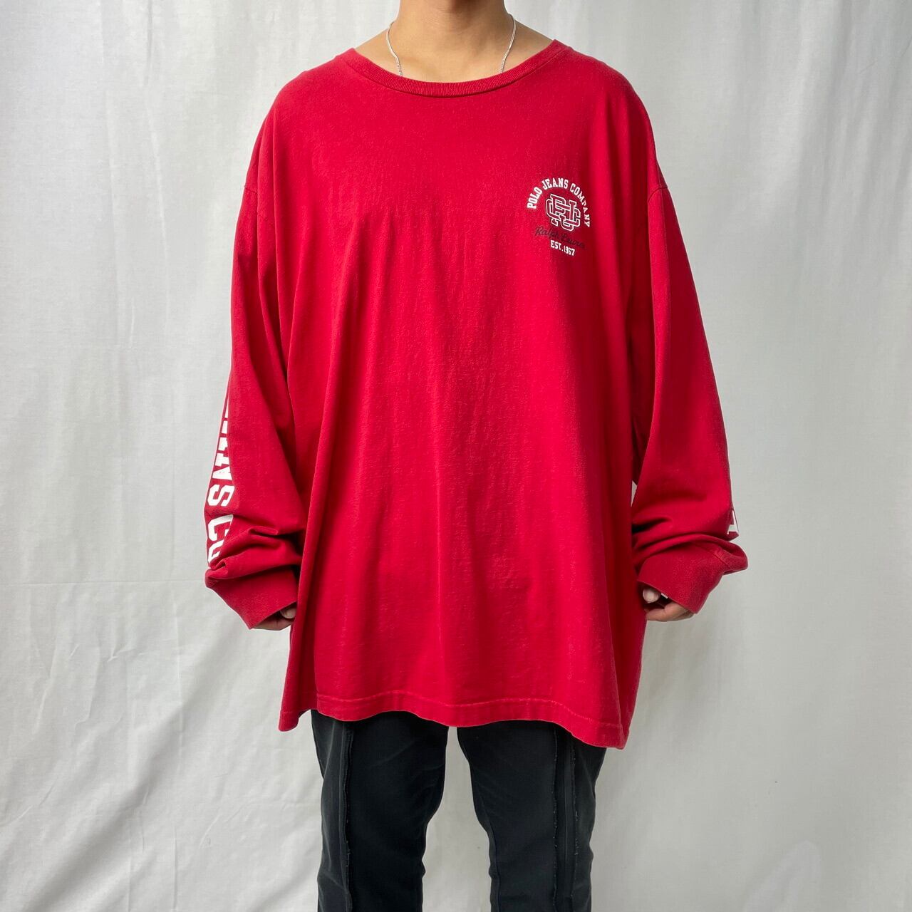 POLO JEANS CO. ポロジーンズ ラルフローレン 胸ロゴ 袖プリント 
