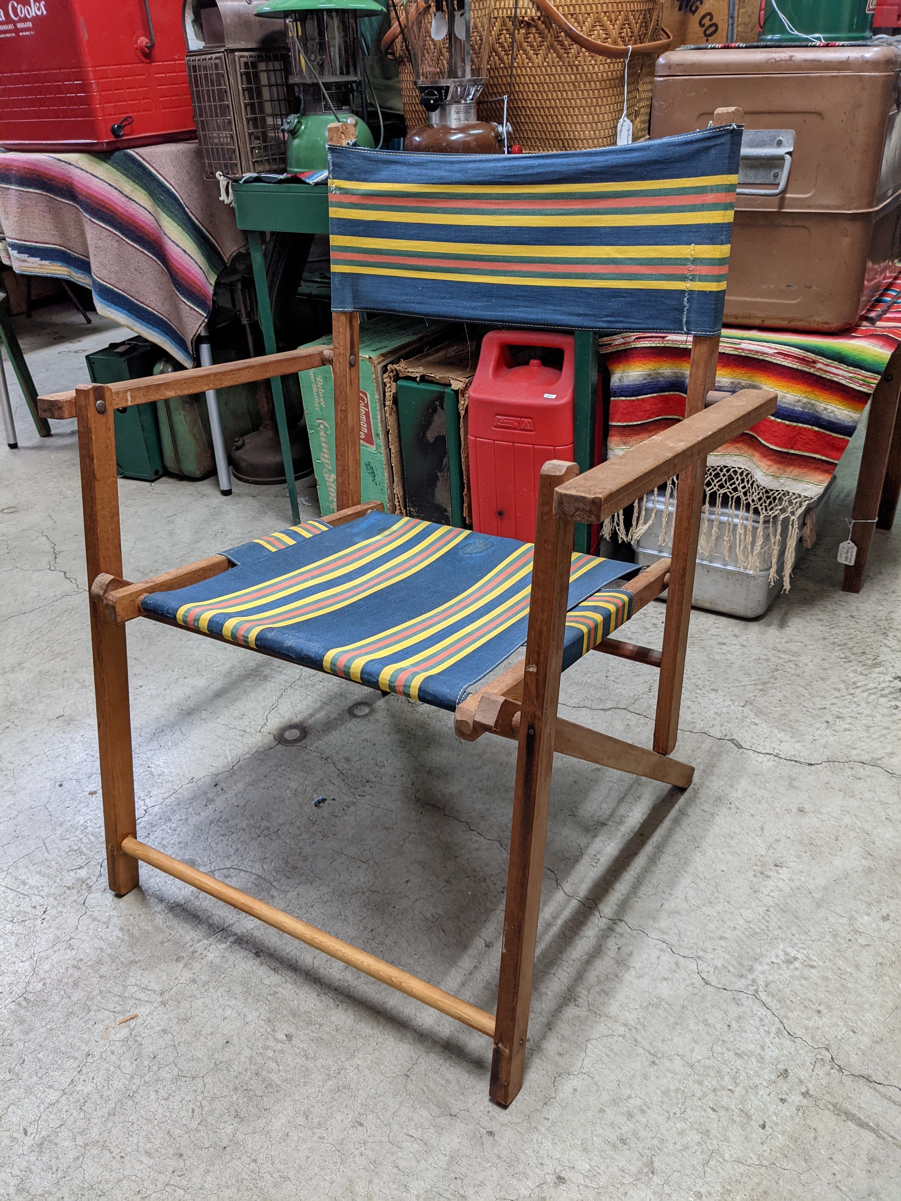 Vintage Wood Folding Camping Chair Antique ビンテージ 木製