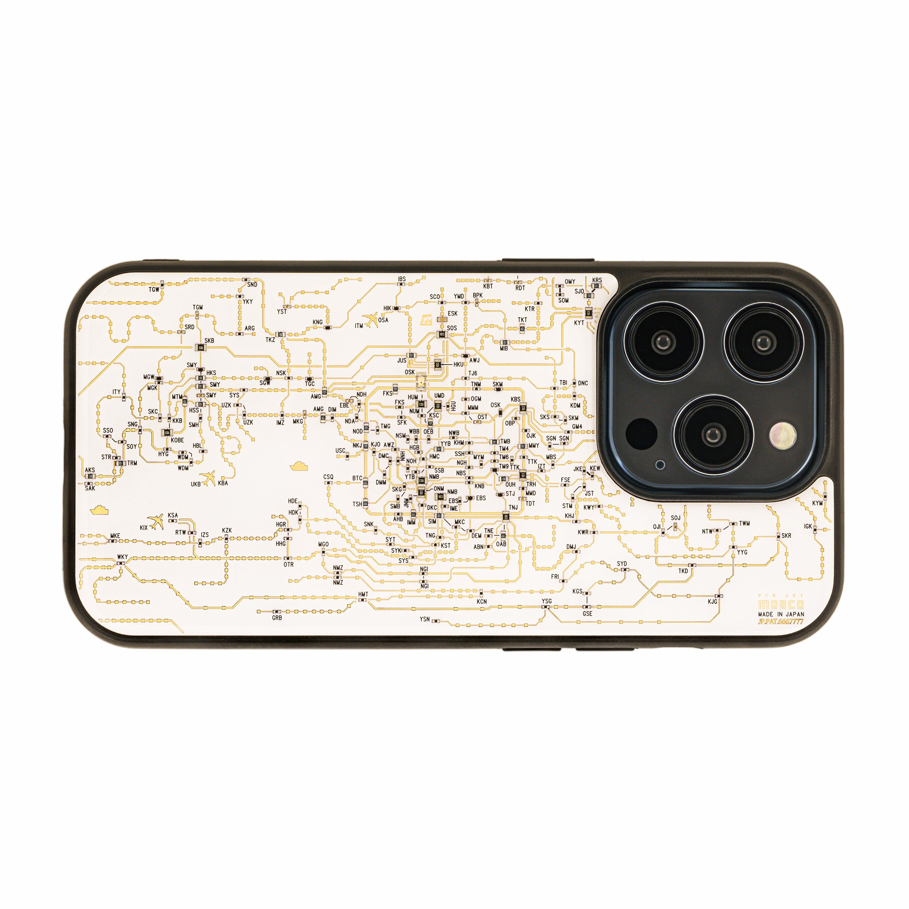 FLASH 関西回路線図 iPhone 14 Pro ケース | PCB ART moeco