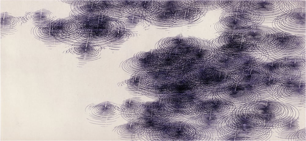 筆塚稔尚「驟り雨」 FUDEZUKA Toshihisa / etching, Buran(sheet only