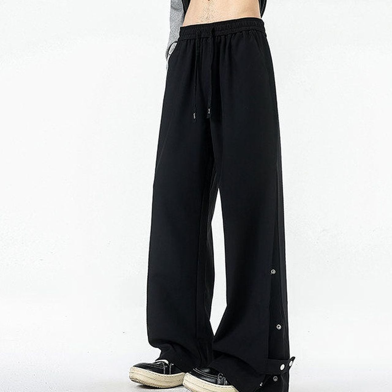 Button-down straight wide-leg pants(MT1542)