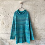 Long light blue knit top