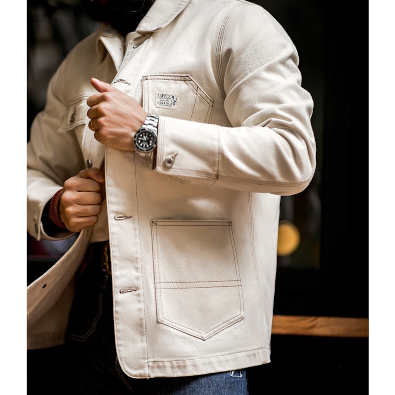 Button-Down Denim Work Jacket ◇H0046