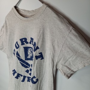 ギルダン　クルーネック　プリントTシャツ　半袖　ヘビーコットン　ライトグレー　S